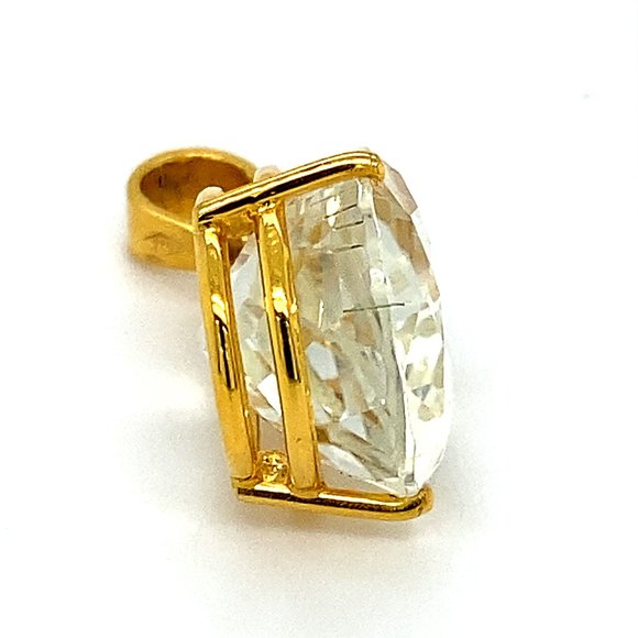 Kunzite 21.25ct Solid 18K Yellow Gold Pendant - Picture 3 of 8